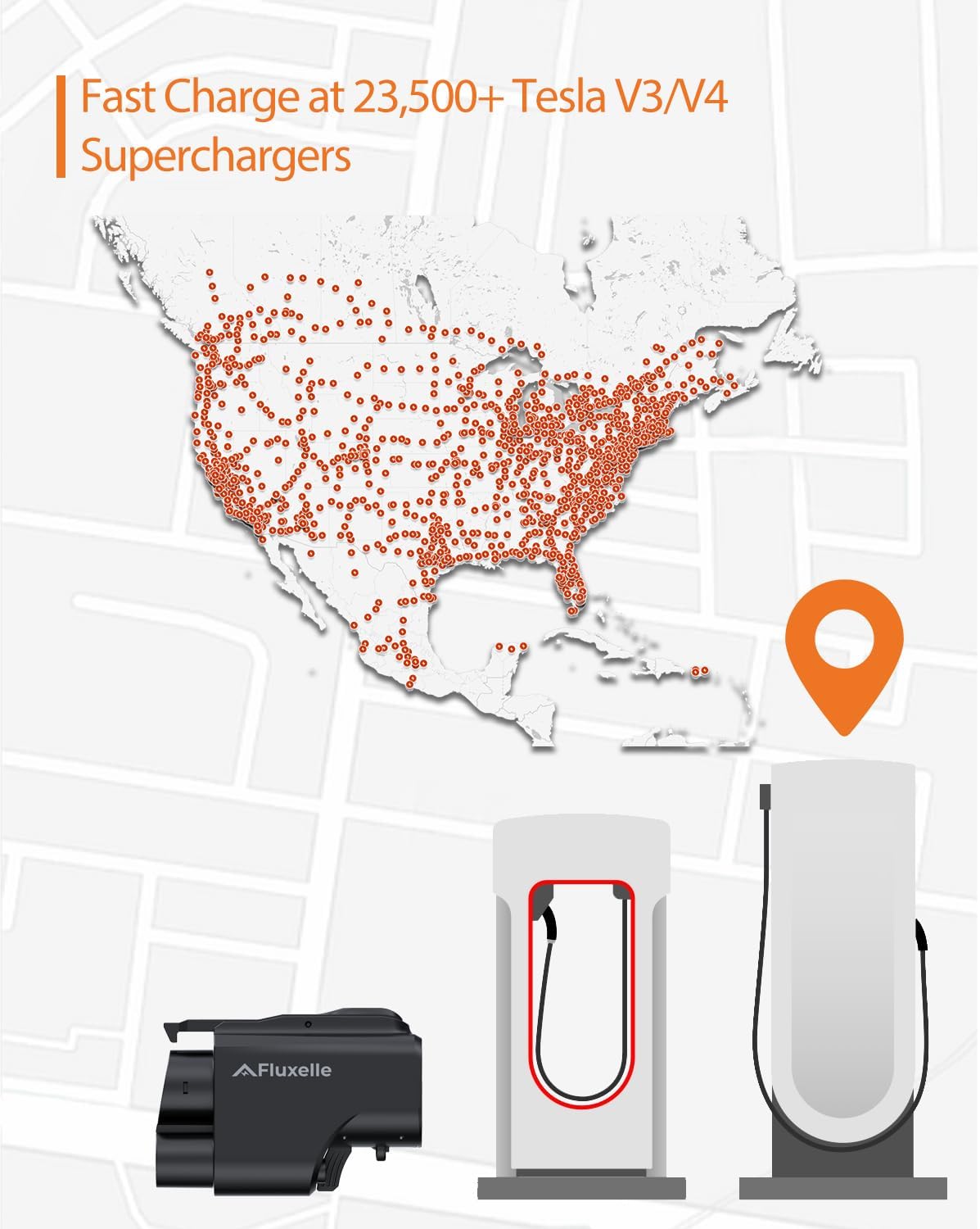 NACS to CCS EV Adapter, UL2252 Certified 500A/1000V Fast Charging