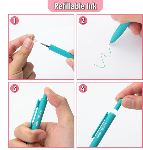 Mr. Pen- Retractable Gel Pens, 12 Pack, Colorful Ink, Fine Point 0.7mm