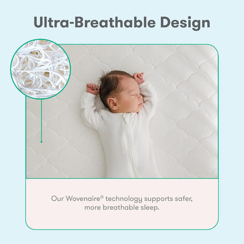 Newton Baby Crib Mattress & Toddler Bed, Breathable & Washable - White
