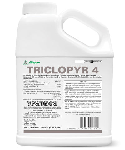 ALLIGARE - Triclopyr Herbicide 4 EC Selective Weed Killer for Woody Plants, Brush for Forestry, Pastures, Rights-of-Way, Wetlands & Industrial Sites - 1 Gallon