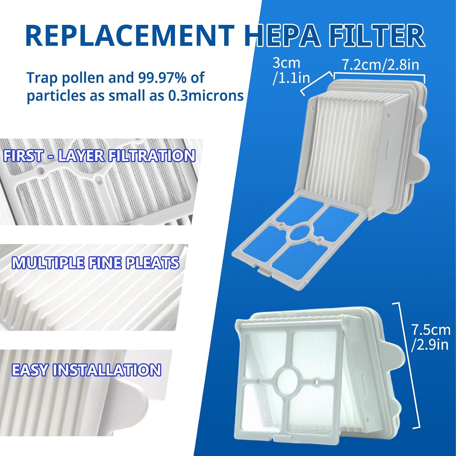 keluke Replacement Brush & Filters for Roborock F25