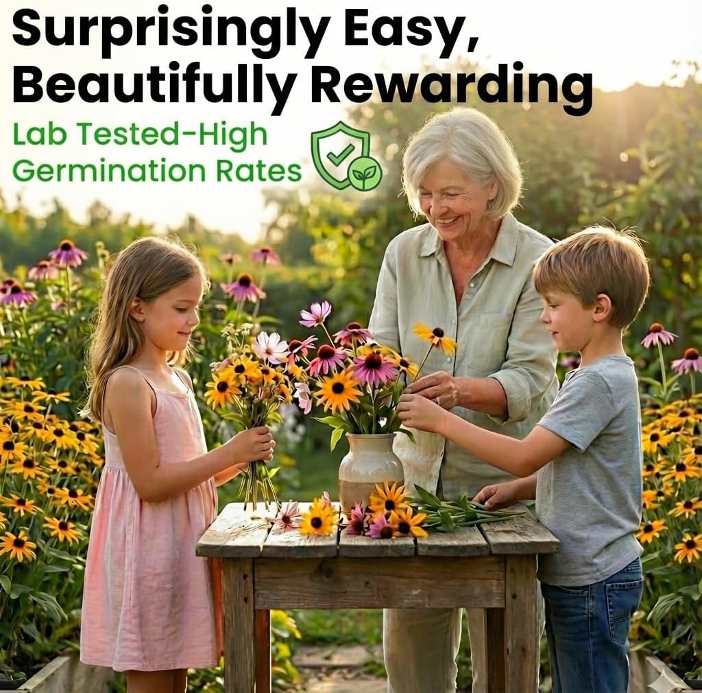 Black Eyed Susan Seeds for Planting, 5000 Seeds, Giving You Beautiful Black Eyed Susan Flowers, Non-GMO, Heirloom Seed Varieties