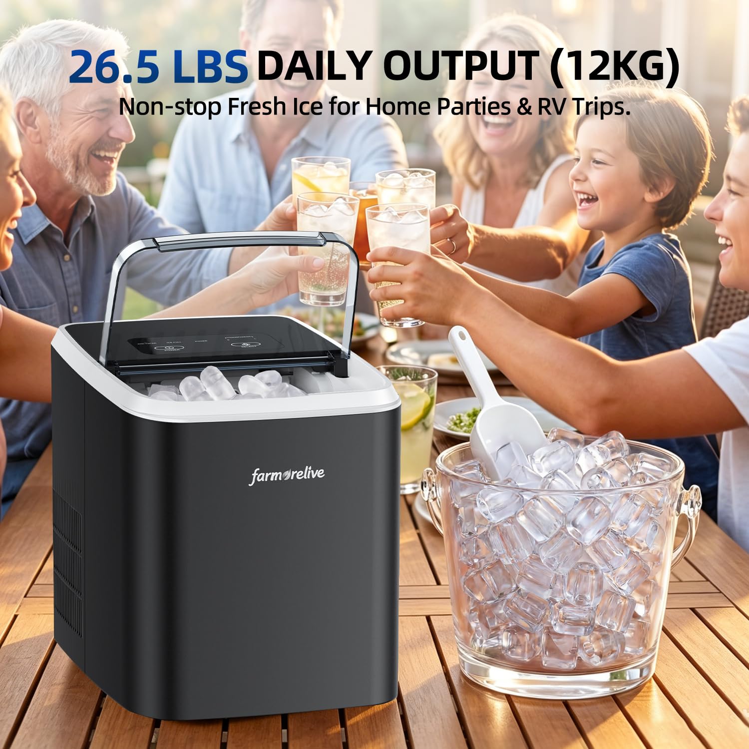 Portable Ice Maker Countertop, Stainless Steel