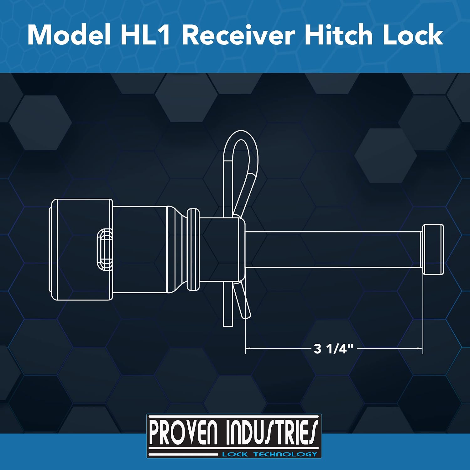 Proven Industries HL1 Hitch Pin Lock - 2" & 2-1/2" Receiver, Black
