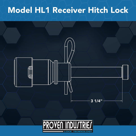 Proven Industries HL1 Hitch Pin Lock - 2" & 2-1/2" Receiver, Black