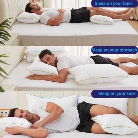 Bed Pillows Standard Size Set of 2,for Sleeping,Down Alternative Fill