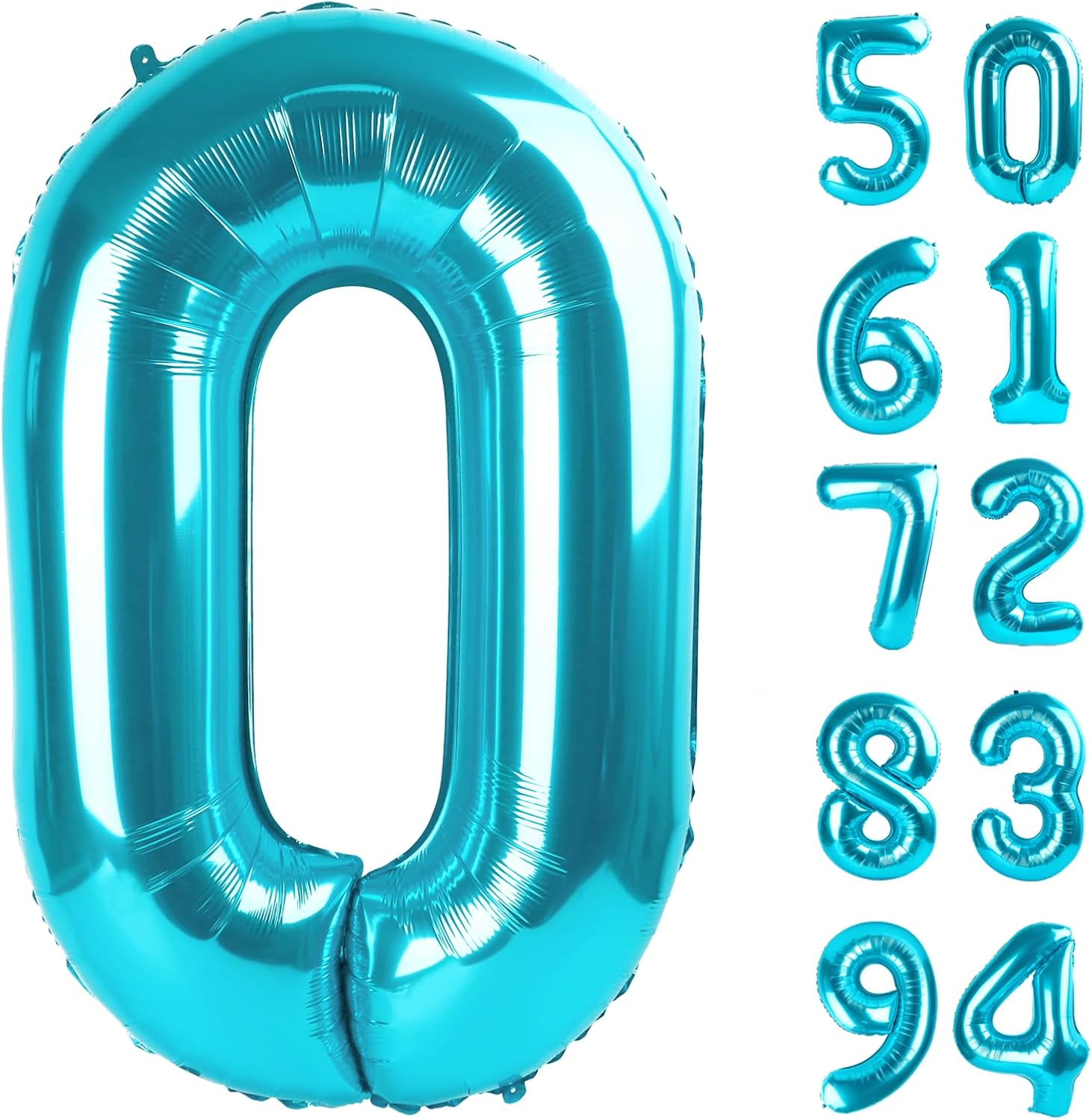 LightBlue 0 Balloon - Number Balloon 40 Inch, 0th LightBlue Decorations