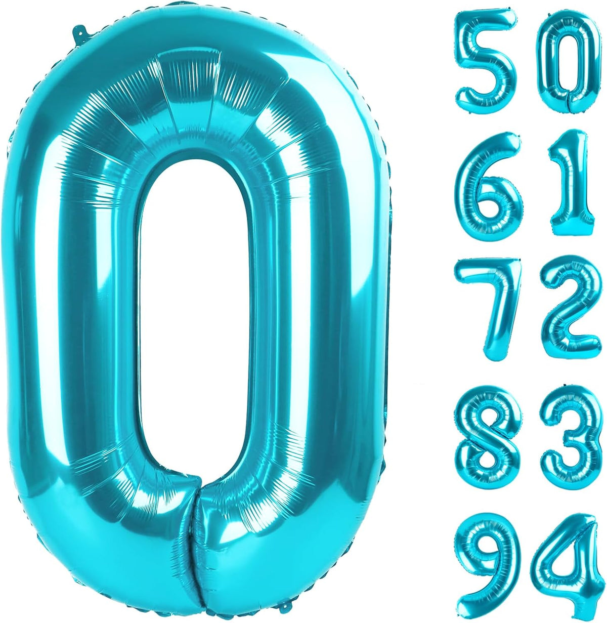 LightBlue 0 Balloon - Number Balloon 40 Inch, 0th LightBlue Decorations