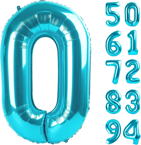 LightBlue 0 Balloon - Number Balloon 40 Inch, 0th LightBlue Decorations