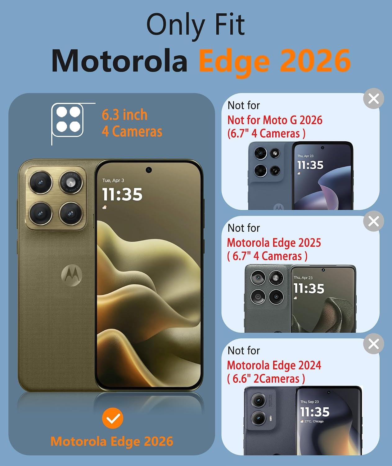 FNTCASE for Motorola Edge 2026 Case: Matte TPU Non Slip Drop Protection