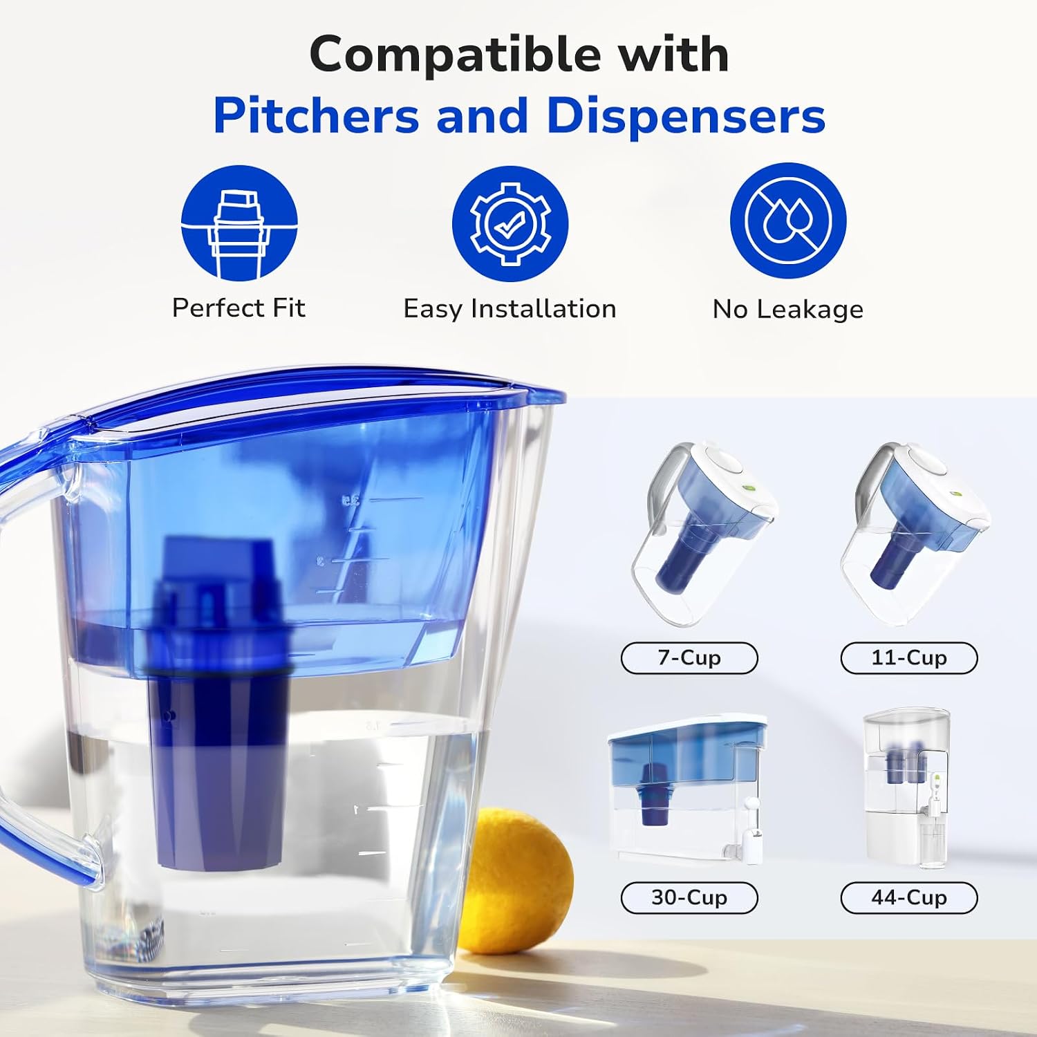 Fil-Fresh 6-Pack PURWater Filter Replacement, PURPlus Water Pitchers and Dispensers, Replace PPF900Z, NSF Certified, Advanced Version