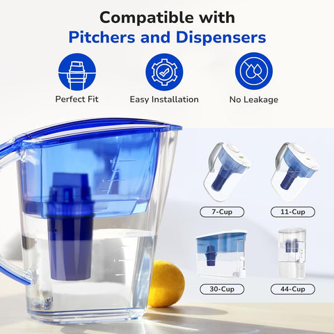 Fil-Fresh 6-Pack PURWater Filter Replacement, PURPlus Water Pitchers and Dispensers, Replace PPF900Z, NSF Certified, Advanced Version