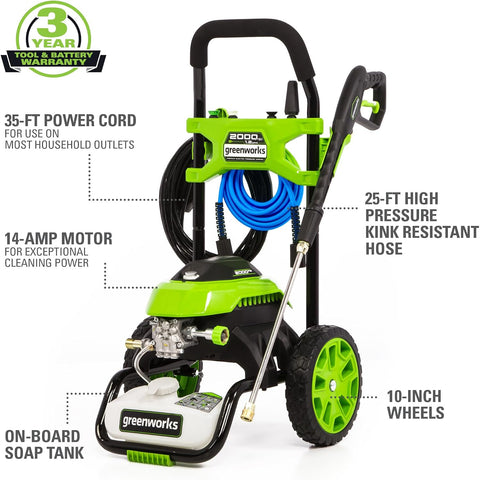 Greenworks 2000 PSI (1.2 GPM) Electric Pressure Washer