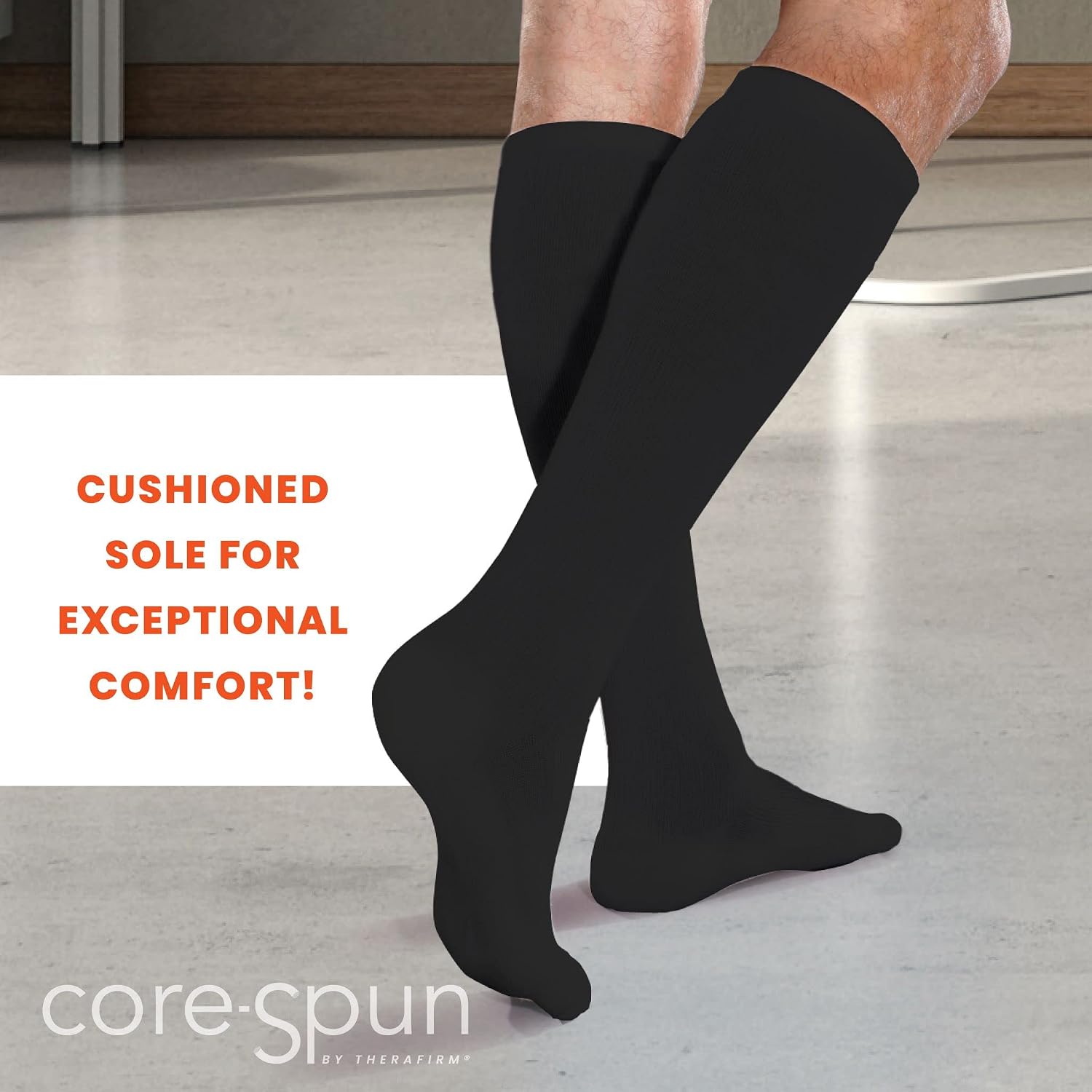 Core-Spun Cushioned 15-20mmHg Mild Graduated Compression Support Knee High Socks