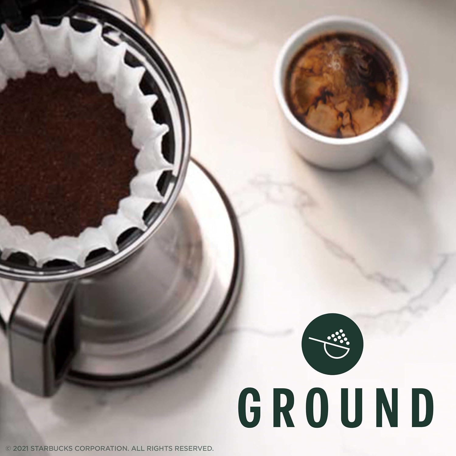 Starbucks Ground Coffee, Dark Roast Hot or Iced Coffee, Espresso Roast, Six 12 oz Bags​ | 100% Arabica ground coffee; Dark Roast Espresso Roast; 6 bags, 12 oz each (72 oz total)