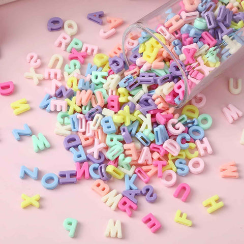 Augshy 700Pcs Large Alphabet Letter Beads for Chunky Jewelry Crafts
