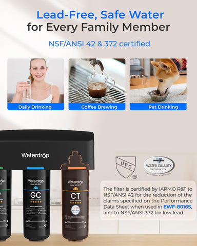 Waterdrop TSA 8 Layer Under Sink Water Filter System, NSF/ANSI 42 Certified