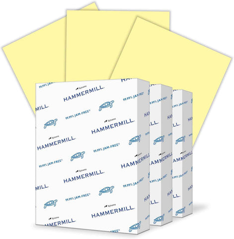 Hammermill 20 lb Canary Printer Paper, 8.5 x 11-3 Ream (1,500 Sheets) - Made in The USA, Pastel