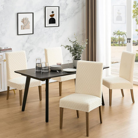 MOSAYT 100% Waterproof Dining Room Chair Covers Set of 2, Beige