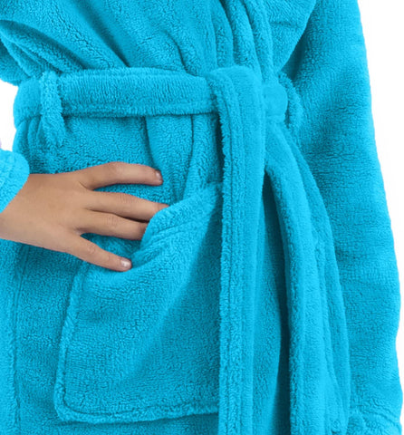 BC BARE COTTON Girls Kids Microfiber Fleece Shawl Robe