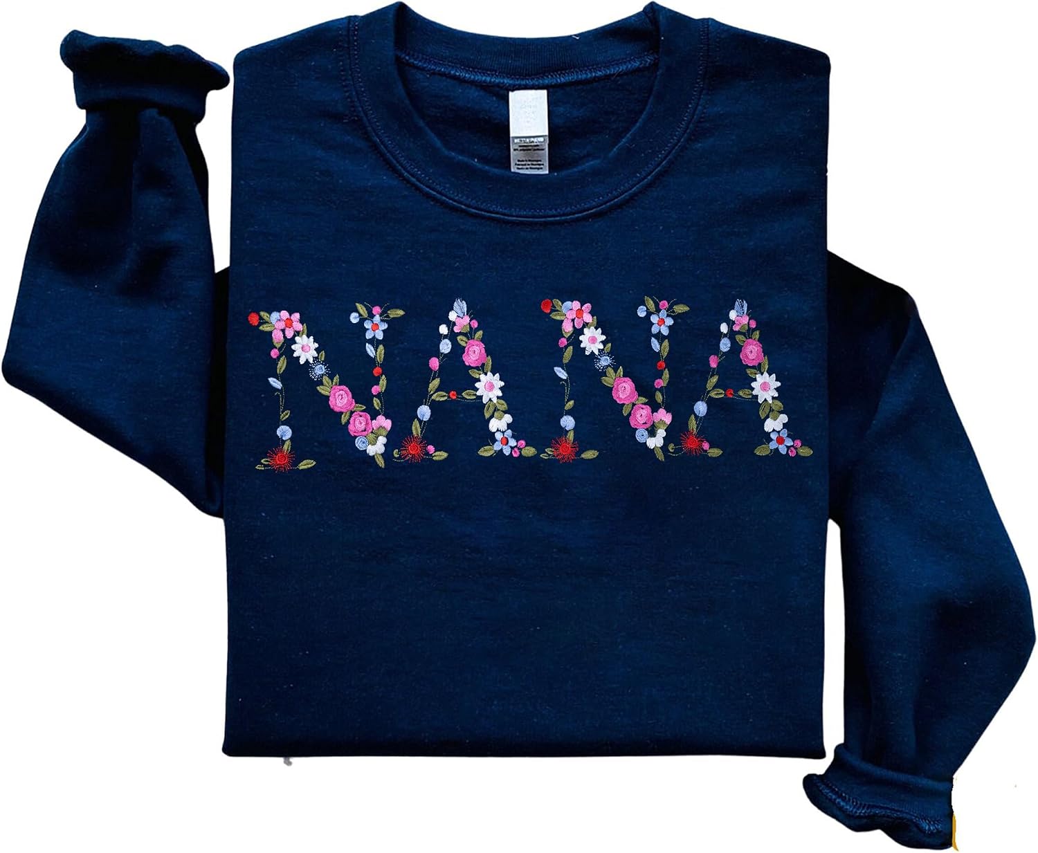 Embroidery Nana Sweatshirts For Women Gift Sweatshirt From Grandkids Nana Flower Grandma Gift Mothers Christmas