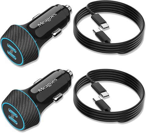 2 Pack 90W USB C Car Charger Super Fast Charging for iPhone 17 Pro Max/Air
