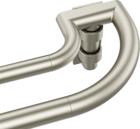 ENJOYBASICS 72-144" Double Curtain Rod for Blackout, Quick Release, Nickel