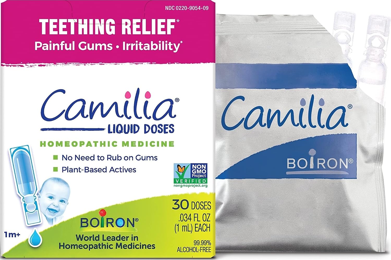 Boiron Camilia Teething Drops for Daytime and Nighttime Relief of Painful or Swollen Gums and Irritability in Babies - 30 Count