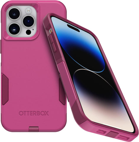 OtterBox iPhone 14 Pro Max (ONLY) Commuter Series Case - INTO The Fucshia (Pink), Slim & Tough, Pocket-Friendly, with Port Protection