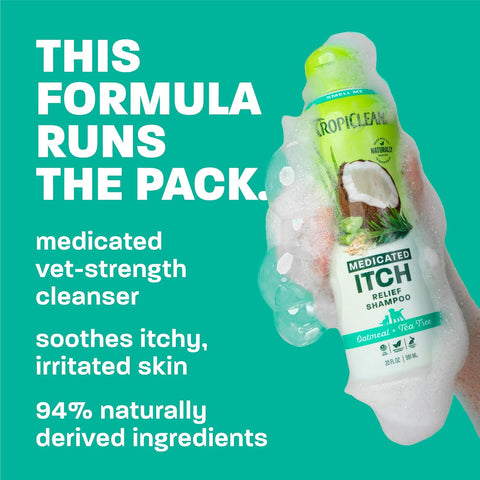 TropiClean Oatmeal Dog Shampoo, Medicated, 20oz
