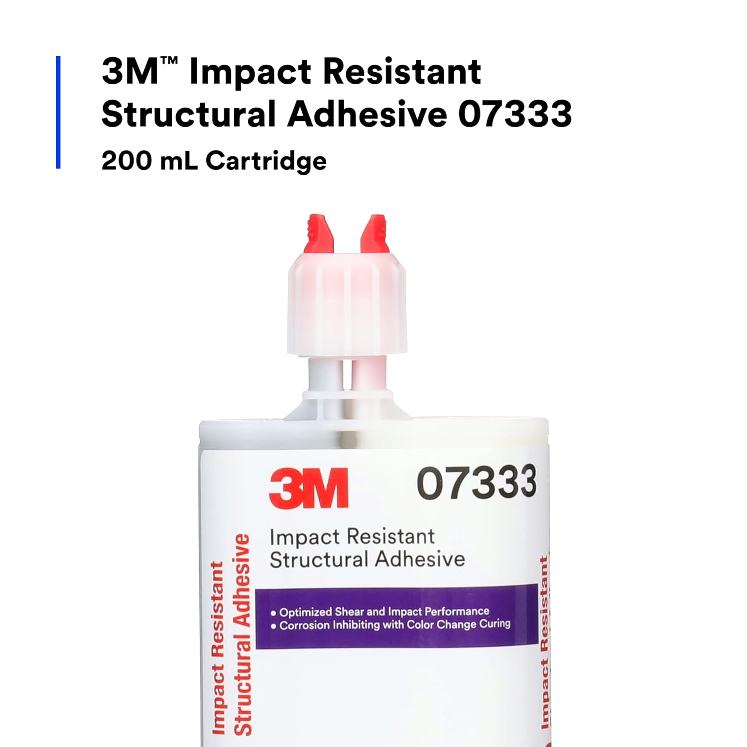 3M Impact Resistant Structural Adhesive, 07333, Two-Part Epoxy, True Automotive OEM Recommended, 200 mL/6.75 fl oz Cartridge, Purple