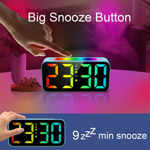 Topski Loud Alarm Clocks for Bedrooms Heavy Sleepers, Digital Clock with Night Light, Large Display, Dual Alarm, Snooze, Dimmable Bedside Alarm Clock for Kids Teens Boys Girls
