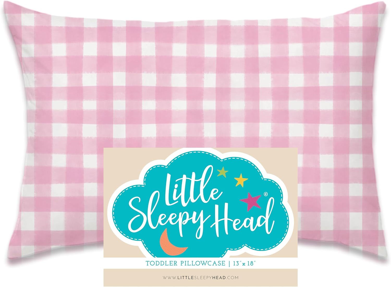 Little Sleepy Head Toddler Pillowcase, 100% Cotton & Hypoallergenic Pillow Case for Toddler Pillow, Snug Fit Envelope Pillowcase, 13x18 Pillowcase, Pilllow Sold Separately (Happy Elephants - White)