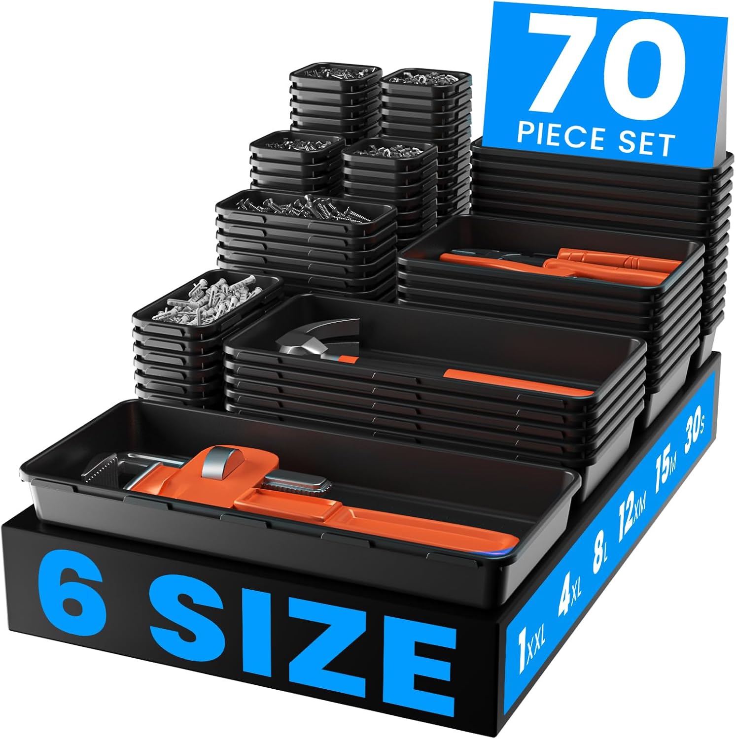 A-LuGei 【𝗫𝗟 𝟱𝗽𝗰𝘀】 Tool Box Organizer Garage Organization and Storage