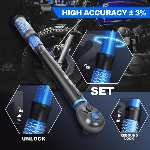 Drive Click Torque Wrench, 3/8" 10-120Ft.Lb, torque wrench for Car