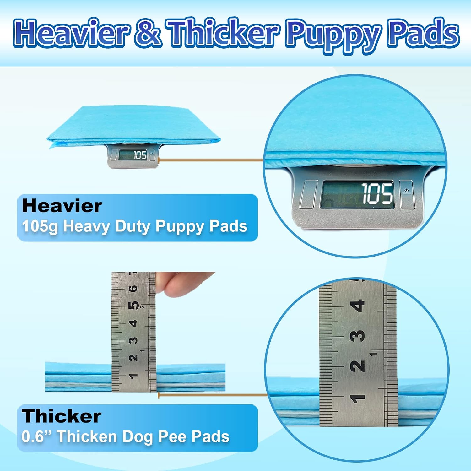 Dogcator Puppy Pads Extra Large 30"x36", 40 Count Thicken XLarge Puppy Pee Pads for Dogs Super Absorbent, Leak-Proof Disposable Pet Training Pad, Potty Piddle Mats for Puppies, Cats, Doggies, Blue