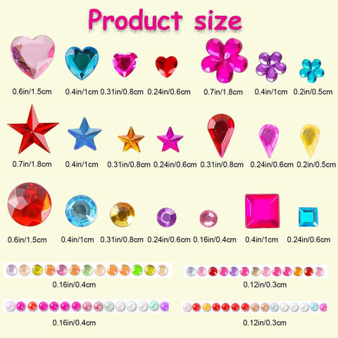 3228pcs Gems Stickers, Self Adhesive Rhinestone Jewel Gems
