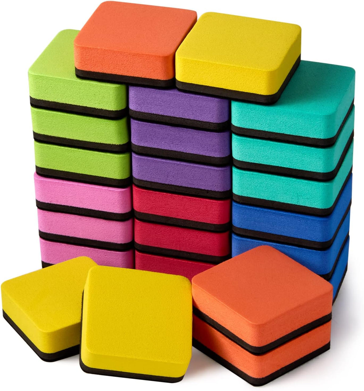 Favide 24 Pack Magnetic Whiteboard Dry Erase Erasers for Classroom School