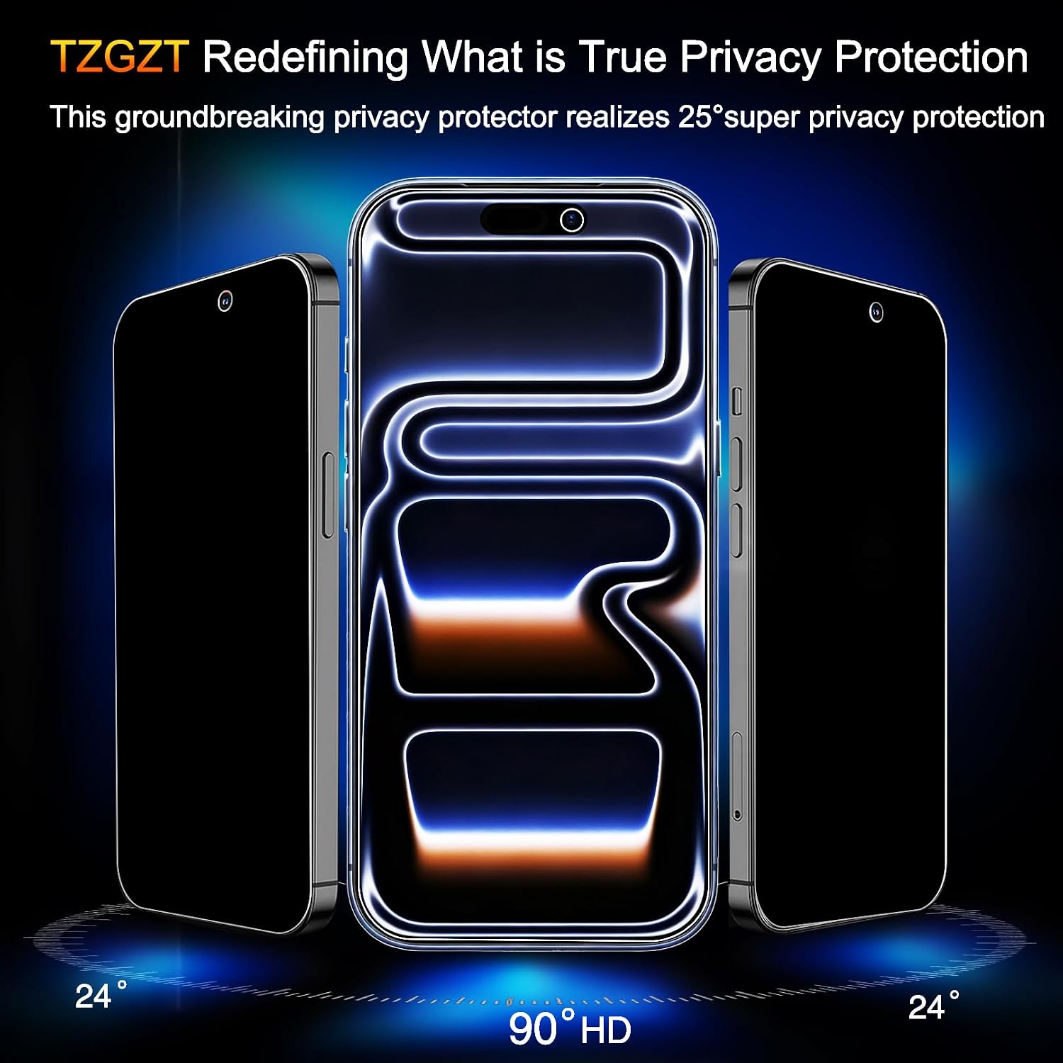 TZGZT Privacy Screen Protectors for iPhone 17 Pro Max, Tempered Glass, HD
