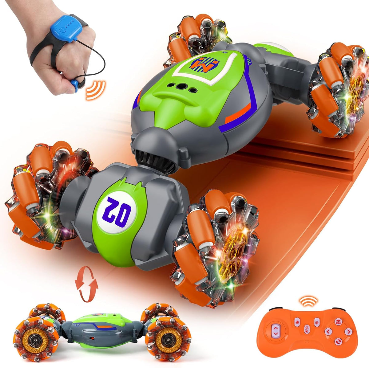 QXHOL Gesture Sensing RC Stunt Car, 4WD Remote Control Cars Toys