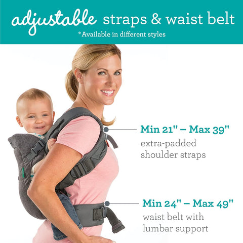 Infantino Flip 4-in-1 Baby Carrier Convertible Ergonomic, Gray