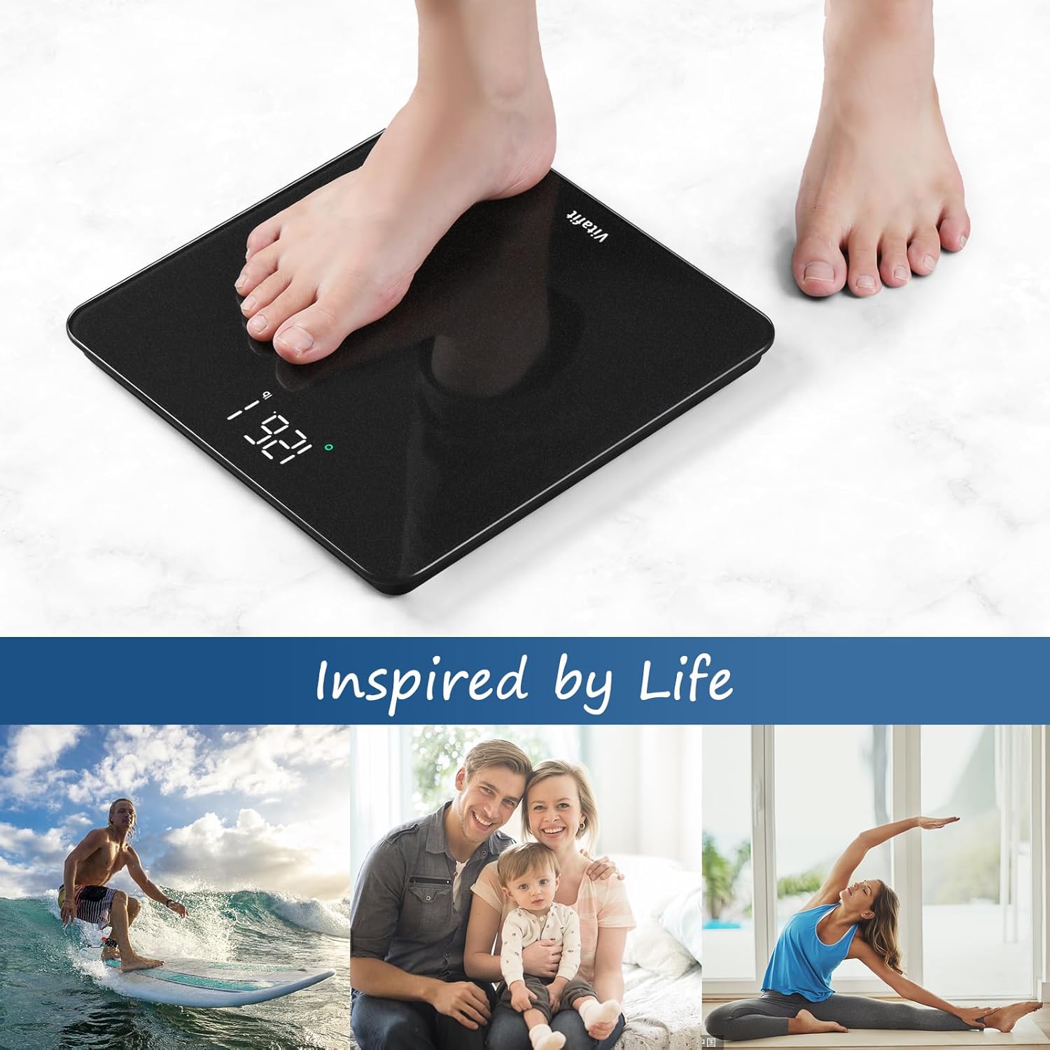 Vitafit Bathroom Scale for Body Weight Accuracy 0.1lb, Weight Scale 400lb