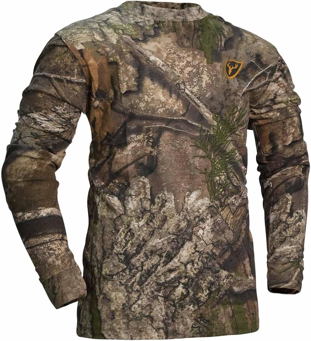 Shield Series Youth Fused Cotton Shirt with Long Sleeves, Youth Camouflage Shirt