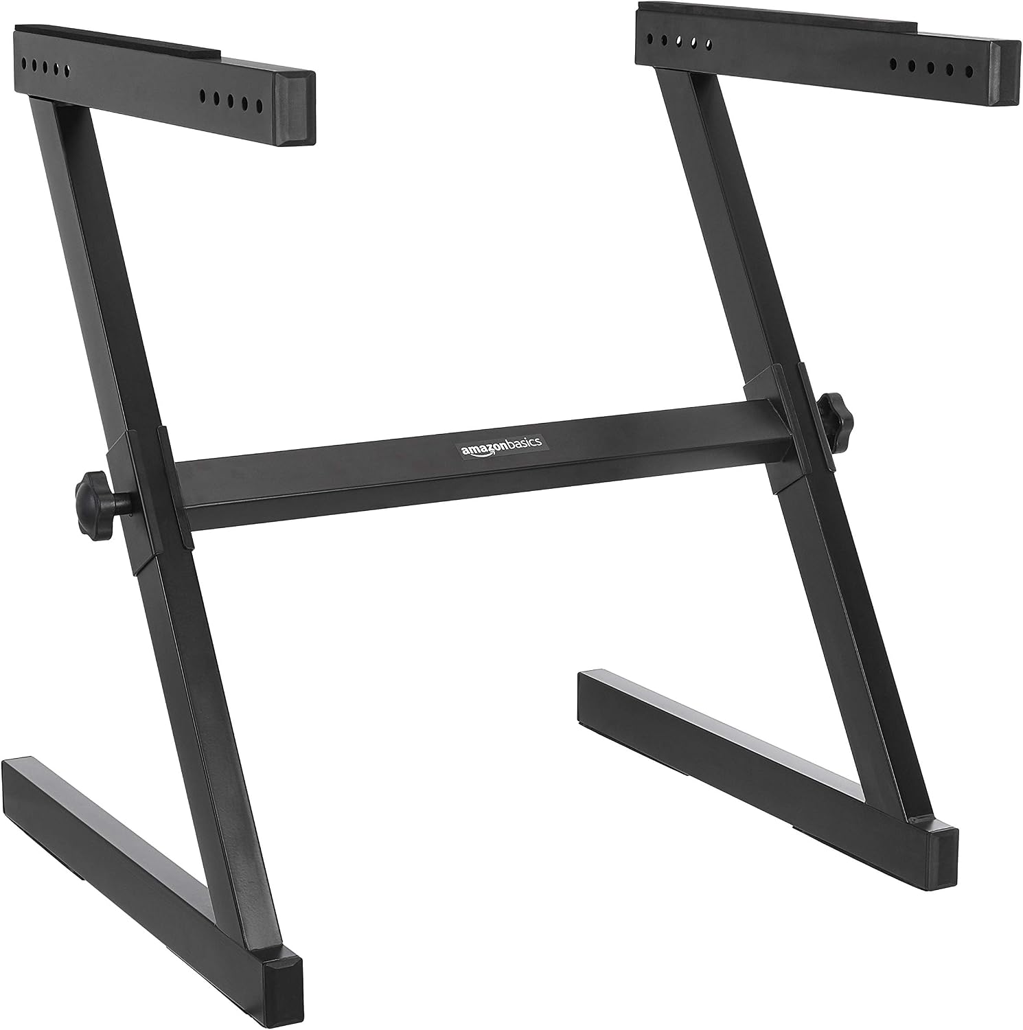 Amazon Basics Keyboard and Piano Stand, Adjustable Height, Portable Single-X-Shape, Stable Steel Construction, Black