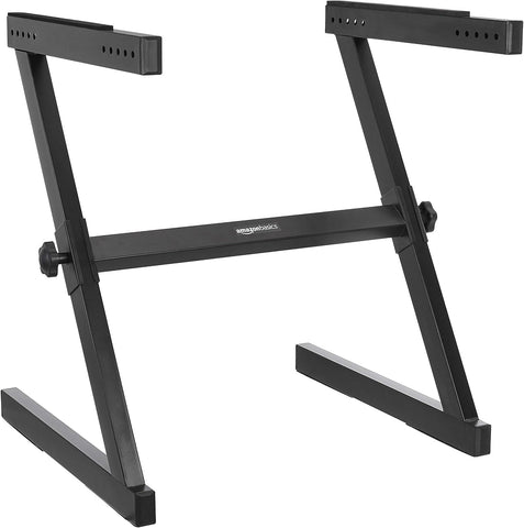 Amazon Basics Keyboard and Piano Stand, Adjustable Height, Portable Single-X-Shape, Stable Steel Construction, Black
