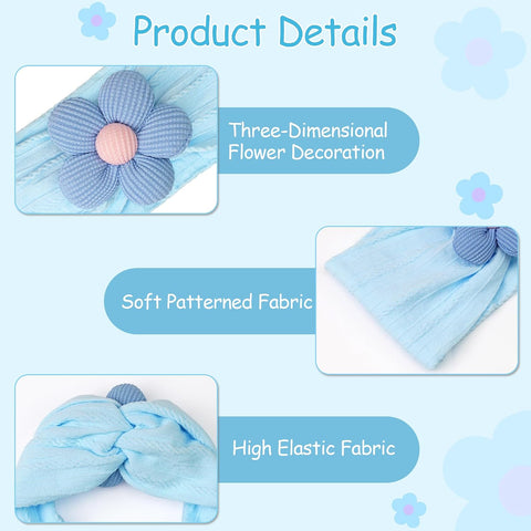 CÉLLOT 5 Pcs Baby Flower Headbands Baby Girls Nylon Headbands for Newborn