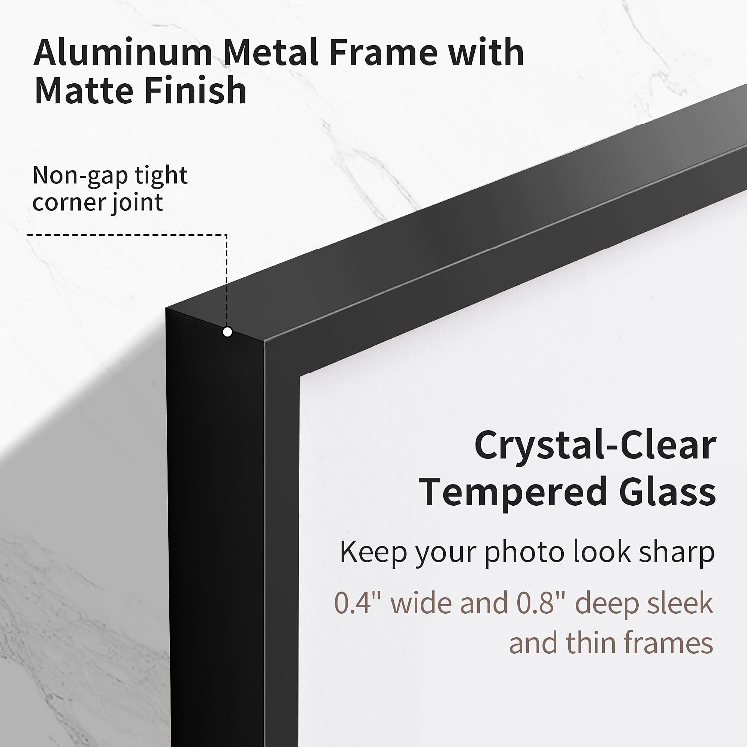 Fun Memories A2 Picture Frame Black, High End Metal 16.5 x 23.5 Poster Frames for Wall, A2 Photo Frame with Mat A3, Tempered Glass, 1 Pack