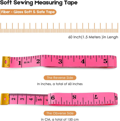iBayam 2 Pack Tape Measure Measuring Tape for Body Fabric Sewing 60"/150cm