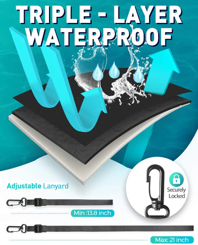 Hiearcool Waterproof Pouch for iPhone, Waterproof Phone Bag Travel Essentials Cruise Accessories Must Haves-4Pack Black