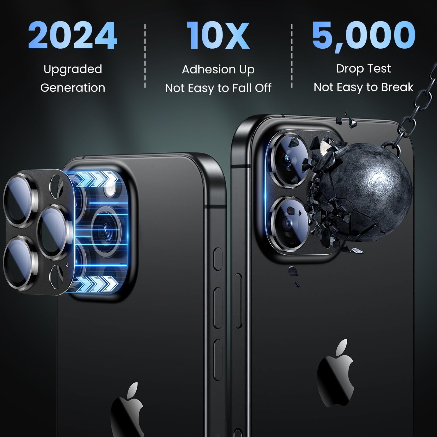 Uyiton for iPhone 16 Pro/iPhone 16 Pro Max Camera Lens Protector